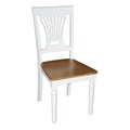 Wooden Imports Furniture Llc Wooden Imports PLV09-WC-BU&CH 2 Plainville Chair with Wood Seat - Buttermilk and Cherry PVC-WHI-W